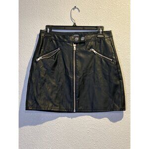 Wild Fable Skirt Women’s 4  Faux Leather Black Zipper Goth Stretch